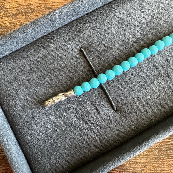 David Yurman Bijoux Spiritual Beads Bracelet w/ Turquoise - 4mm - 7.25" - Picture 3 of 12